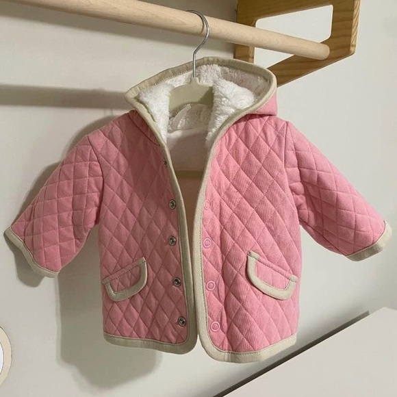 0-3 Months Soft Pink FALL Baby Girl Quilted Jacket - Picture 1 of 1